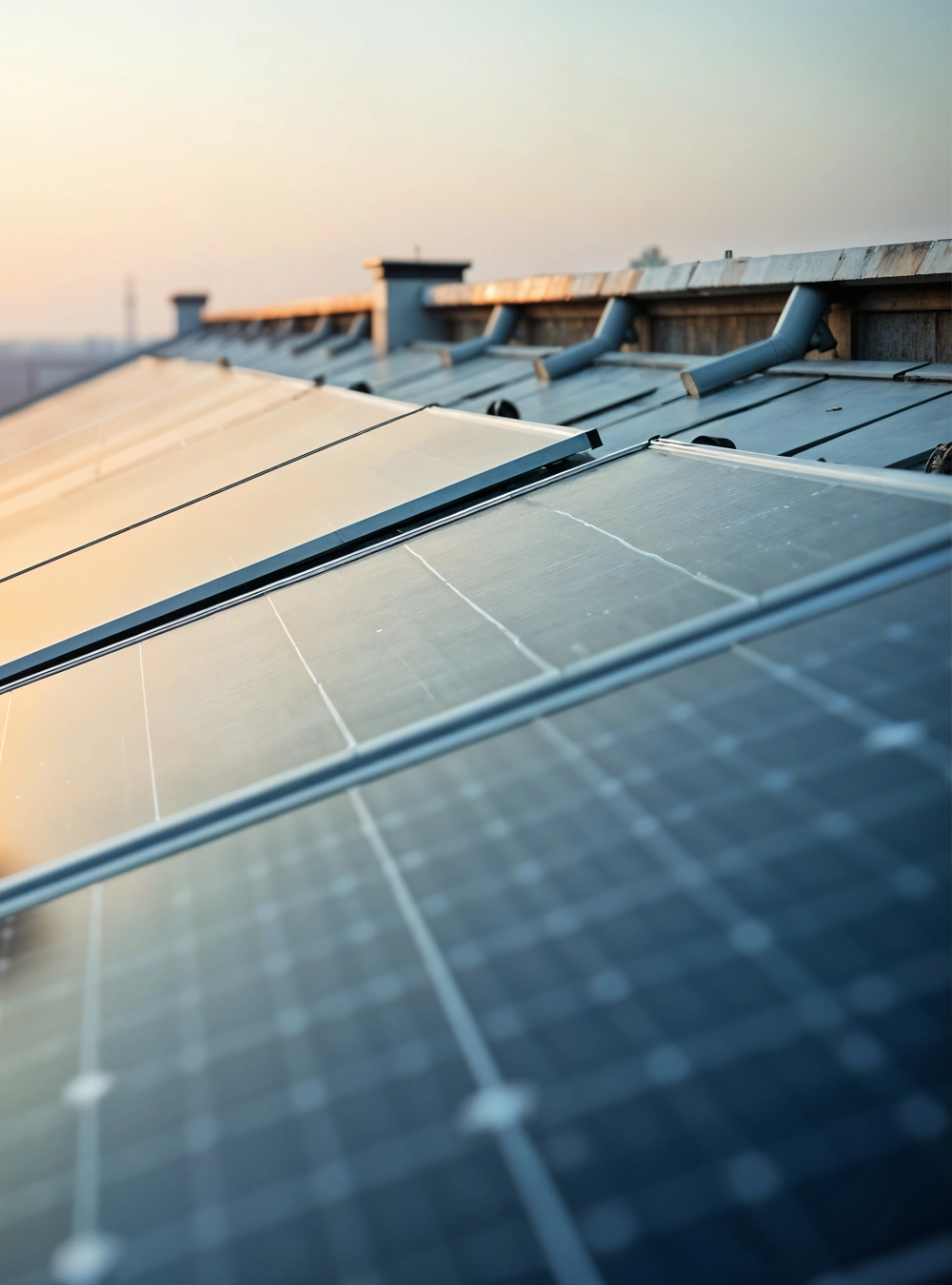 Solar panel installation on residential rooftop in Kerala